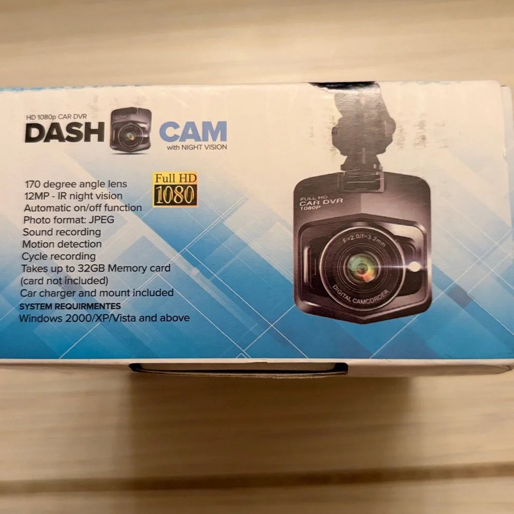 Dash Cam Full HD 1080p Car DVR with Night Vision & Sound Recording